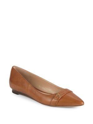 Lauren Ralph Lauren Aminah Leather Pointed Toe Flats
