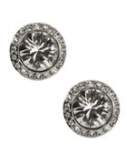 Givenchy Silvertone Crystal Stud Earrings