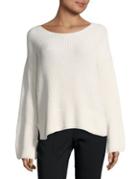 Ellen Tracy Petite Textured Boatneck Cotton Sweater