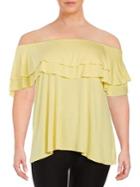 Context Plus Ruffled Off-the-shoulder Top
