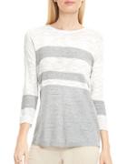 Two By Vince Camuto Colorblock-stripe Cotton-blend Top