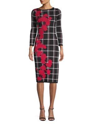 Vince Camuto Windowpane Midi Dress