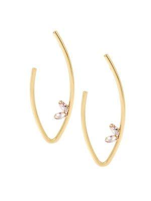 Bcbgeneration Haute Hangers Oval Crystal Hoop Earrings