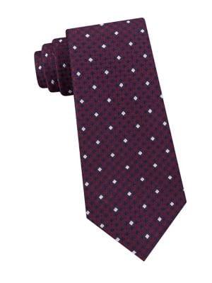 Lord & Taylor The Mens Shop Check & Dot Neat Silk Tie