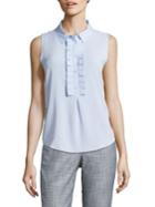 Tommy Hilfiger Pleated Placket Sleeveless Top