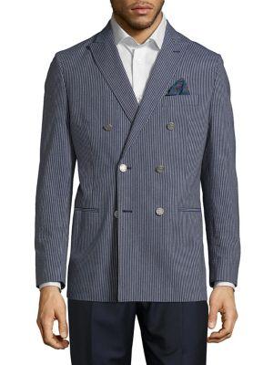 Tallia Orange Mason Slim-fit Stripe Double-breasted Suit Jacket