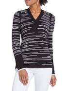 Nic+zoe Striped Cotton Blend Sweater