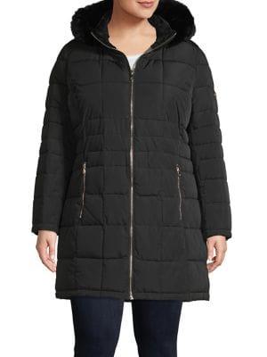 Calvin Klein Plus Faux Fur-trimmed Zip Jacket
