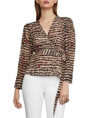 Bcbgmaxazria Sandy Dots Wrap Top
