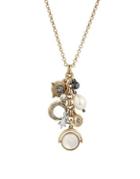 Lucky Brand Boxed Exclusive Mother-of-pearl And Crystal Love Charm Necklace