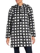 Kate Spade New York Checked Hooded Rain Coat