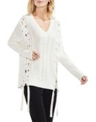 Two By Vince Camuto Side Lace-up Sweater