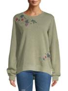 Lucky Brand Floral Embroidered Pullover