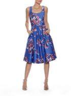 Donna Morgan Floral Print Pleated Fit And Flare Dress