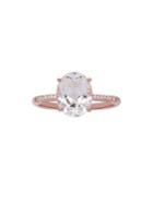 Lord & Taylor Diamond, White Topaz And 14k Rose Gold Ring