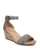 Naturalizer Cami Leather And Fabric Wedge Sandals