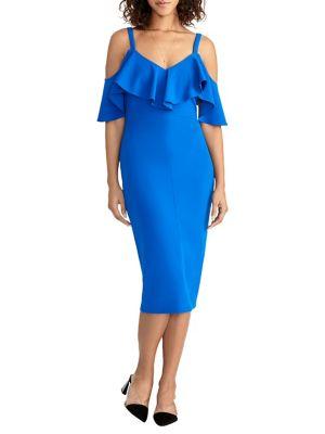 Rachel Rachel Roy Marcella Cold Shoulder Ruffle Sheath Dress