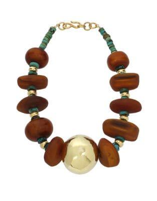 Robert Lee Morris Collection Turquoise Asymmetric Collar Necklace