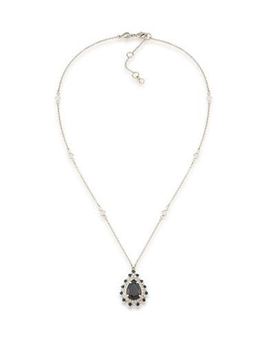 Carolee Teardrop Silvertone Brass Pendant Necklace