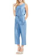 Vince Camuto Striped Belted Jumpsuit