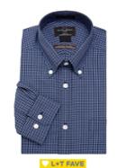 Black Brown Classic-fit Check Print Dress Shirt