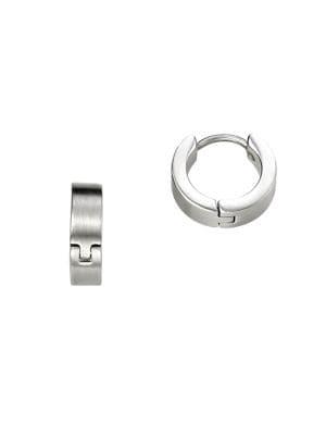 Fred Bennett Stainless Steel Brushed Huggie Earrings