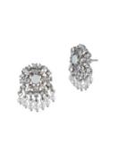 Marchesa Faux Pearl And Crystal Cluster Drop Earrings