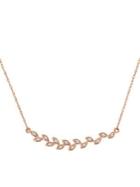 Sonatina 10k Rose Gold & Diamond Accent Leaf Necklace