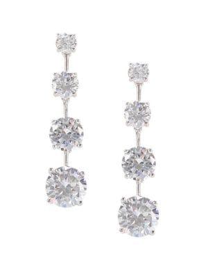 Nina Septa Crystal Linear Drop Earrings
