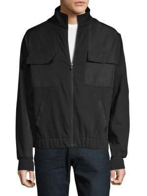 Askya Mixed-media Stand-collar Jacket