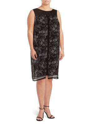 Lori Michaels Plus Floral-cape Layered Dress