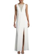Adrianna Papell Embellished Knit Gown