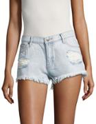 Bardot Slim-fit Distressed Frayed Shorts