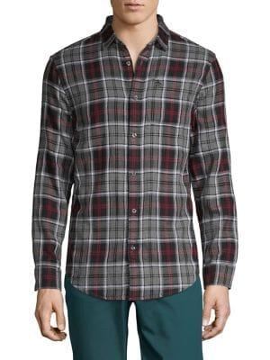 Original Penguin Reversible Logo Embroidered Plaid Shirt