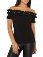 Dorothy Perkins Embellished Off-the-shoulder Top
