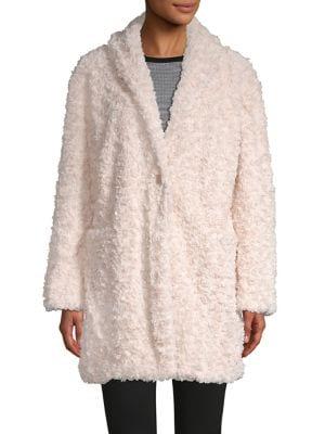 Philosophy Apparel Notch Lapel Faux Fur Coat