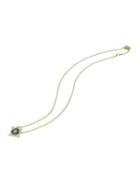 Ripka Angelica London Blue Topaz, Diamond And 14k Yellow Gold Cushion Shape Pendant Necklace
