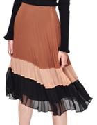 Miss Selfridge Colorblock Pleated Skirt