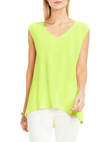 Vince Camuto Extended Shoulder Mix Media Textured Top