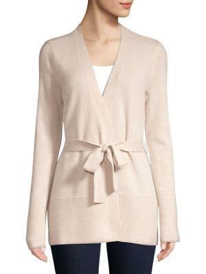 Lord & Taylor Cashmere Belted Cardigan
