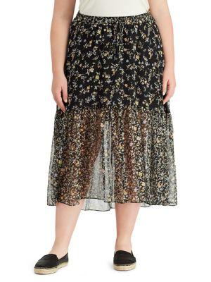 Lauren Ralph Lauren Plus Floral Georgette Skirt