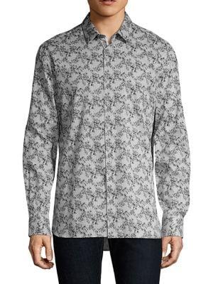John Varvatos Star U.s.a. Floral Stripe Button-down Shirt