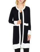 Vince Camuto Colorblocked Open-front Long-sleeve Cardigan