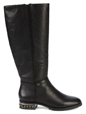 Karl Lagerfeld Paris Seine Studded Leather Tall Boots