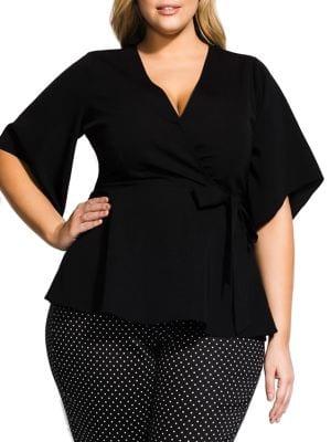 City Chic Plus Obi Tie Top