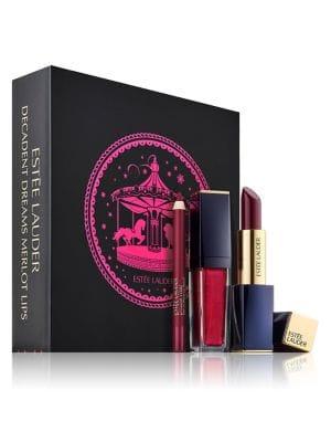 Estee Lauder Decadent Dreams Merlot Lips Three-piece Set