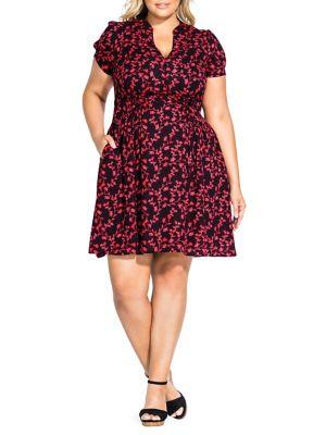 City Chic Plus Love Vine A-line Dress