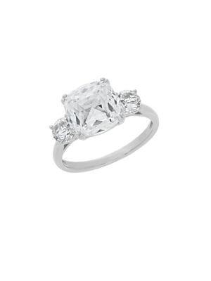 Lord & Taylor White Topaz And Sterling Silver Solitaire Ring