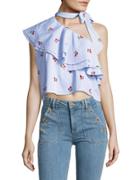 Buffalo David Bitton Embroidered One-shoulder Top