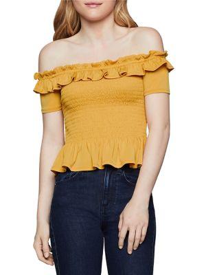 Bcbgeneration Off-the-shoulder Smocked Top